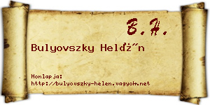 Bulyovszky Helén névjegykártya